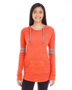 Holloway Women 4.3 oz 50/37/13 polyester/cotton/rayon Triblend Hooded Long Sleeve T-Shirt